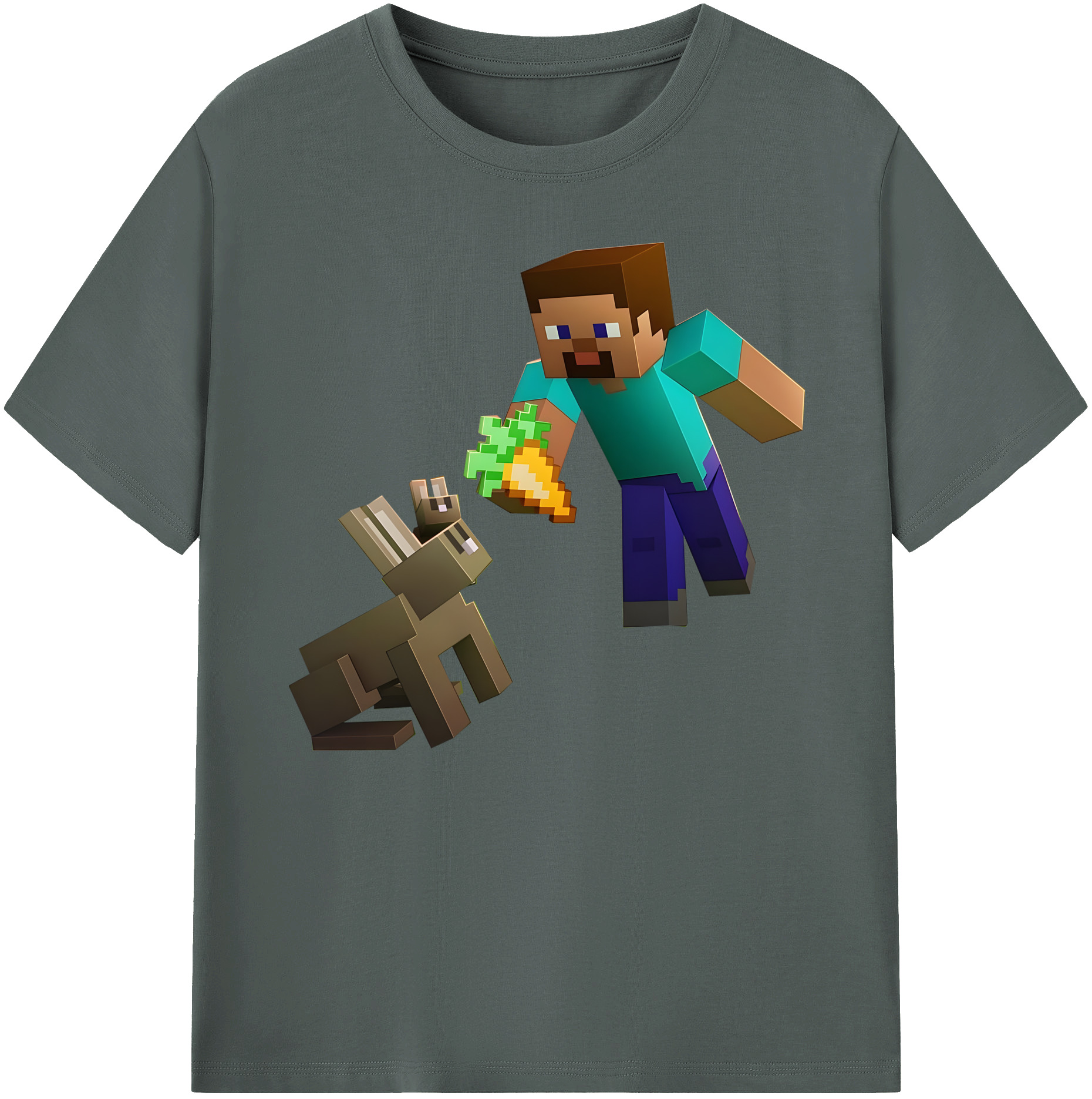 （画像用） マインクラフト ブロックの世界 Minecraft MC Block world 綿100％ メンズ半袖Tシャツ｜肌触りやわらか＆通気性
